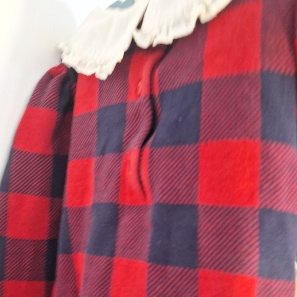 Holiday Janie and Jack Red Tartan Festive Plaid Top with White Trim 8 Like New - Picture 15 of 15